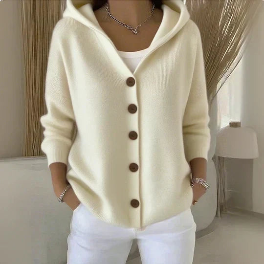 Darienne™ | Cardigan a maglia con cappuccio e bottoni