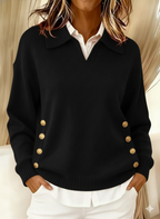 Vynette™ | Maglione a collo a V con colletto