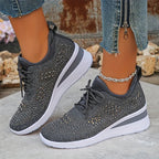 Giselle | Sneakers Ortopediche con Rhinestones Scintillanti