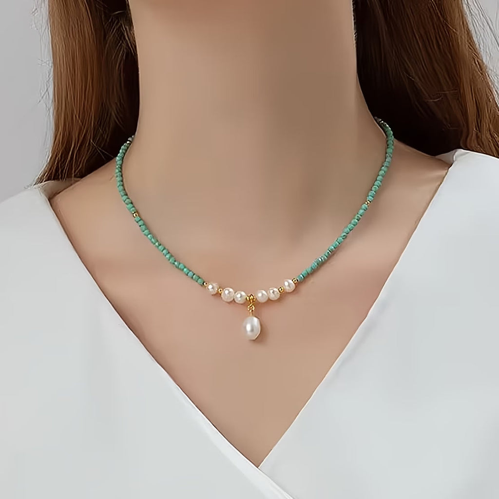 Collana Premium Minimal Turchese e Perla