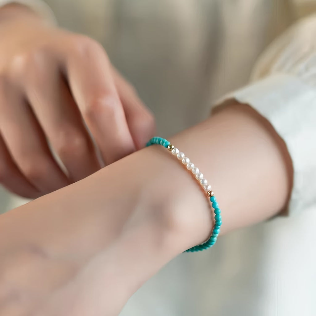 Bracciale Perla Sottile Turchese