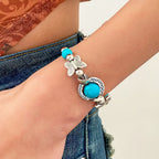 Bracciale Vintage in Argento con Turchese a Forma di Farfalla