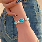 Bracciale Vintage in Argento con Turchese a Forma di Farfalla
