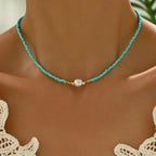 Collana Minimalista Turchese e Perla