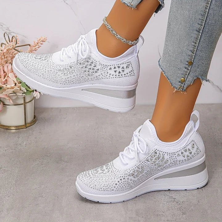 Giselle | Sneakers Ortopediche con Rhinestones Scintillanti