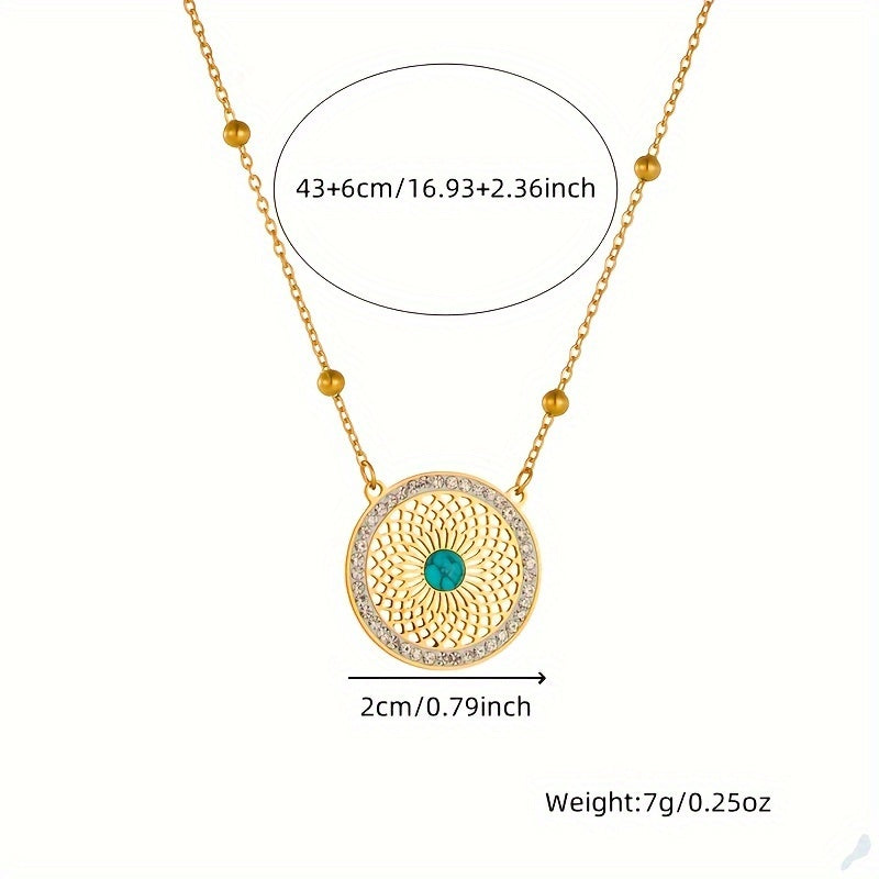 Set di Gioielli Elegante con Medaglione Turchese