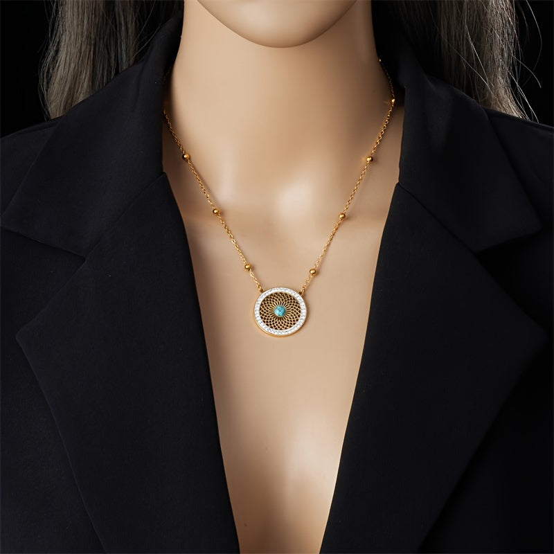 Set di Gioielli Elegante con Medaglione Turchese