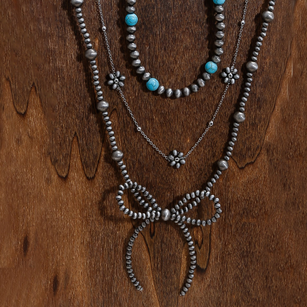 Set di Collane con Fiocco Turchese (3 pezzi)