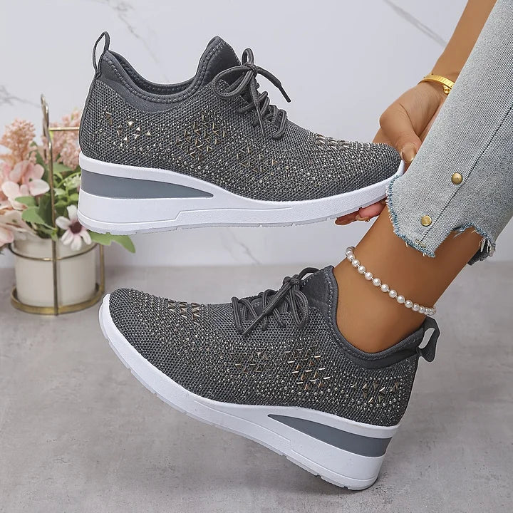 Giselle | Sneakers Ortopediche con Rhinestones Scintillanti