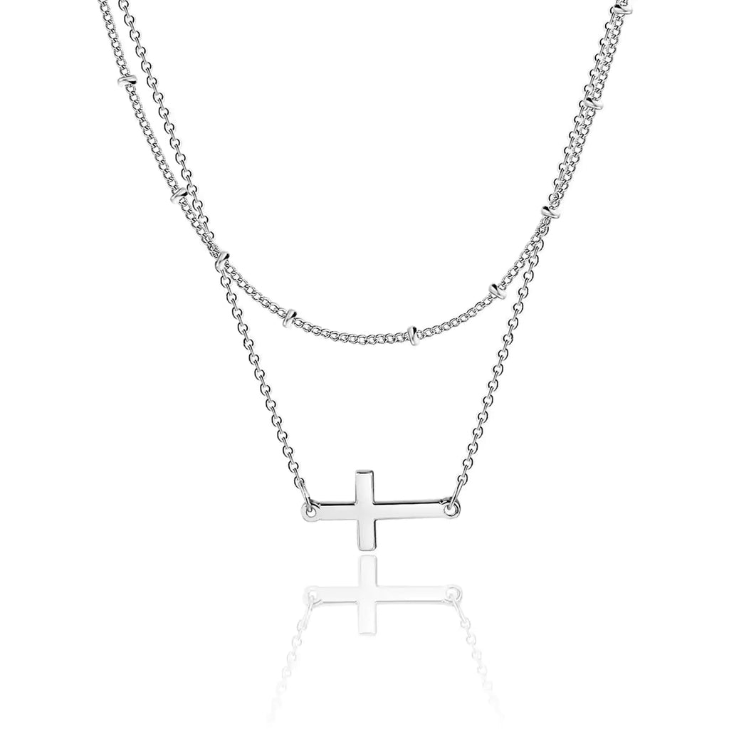Collana Croce a Doppia Catena Elora