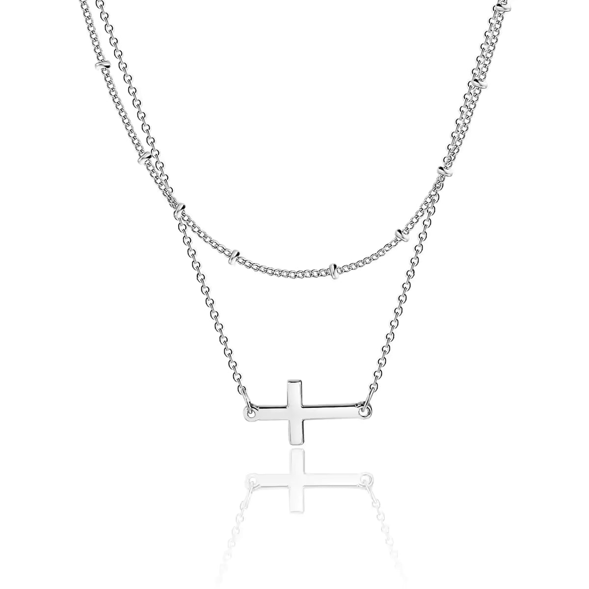 Collana Croce a Doppia Catena Elora