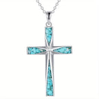 Collana a Catena con Croce Turchese Celestiale