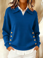 Vynette™ | Maglione a collo a V con colletto