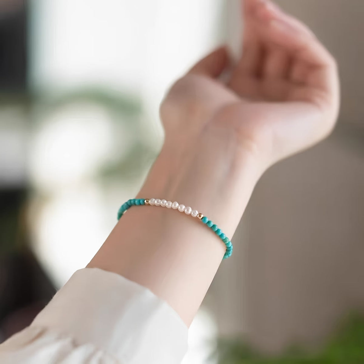 Bracciale Perla Sottile Turchese