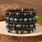 Bracciale con Perle Turchesi Set da 7 Pezzi