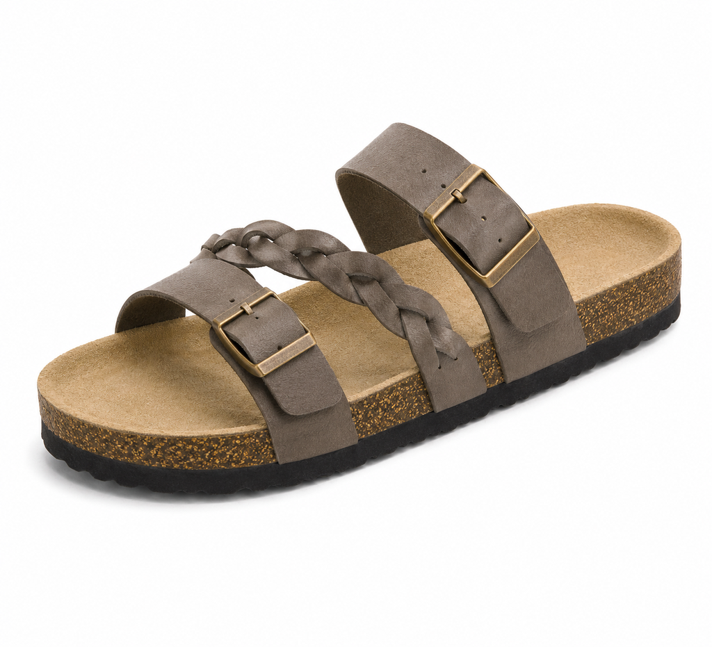 Caiden - Sandali in pelle intrecciata stile sughero