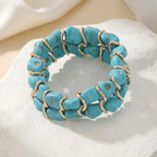 Bracciale Elegante in Turchese e Oro