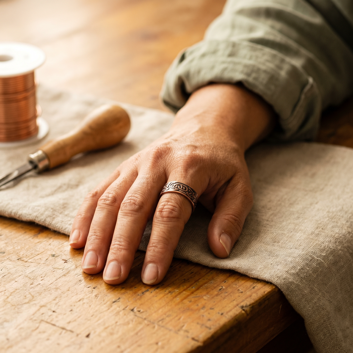 Anello in Rame Burr di Elena