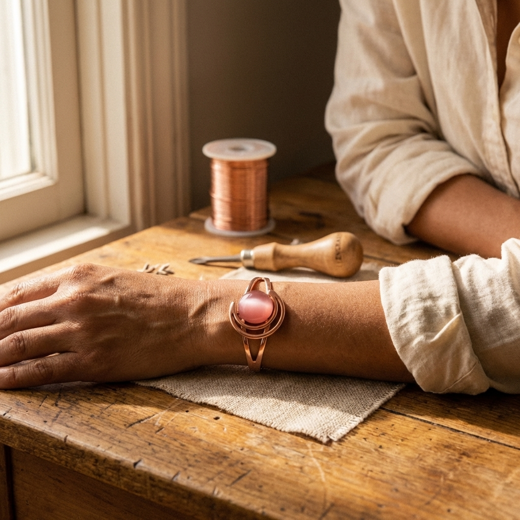 Bracciale in Rame Rosa di Elena