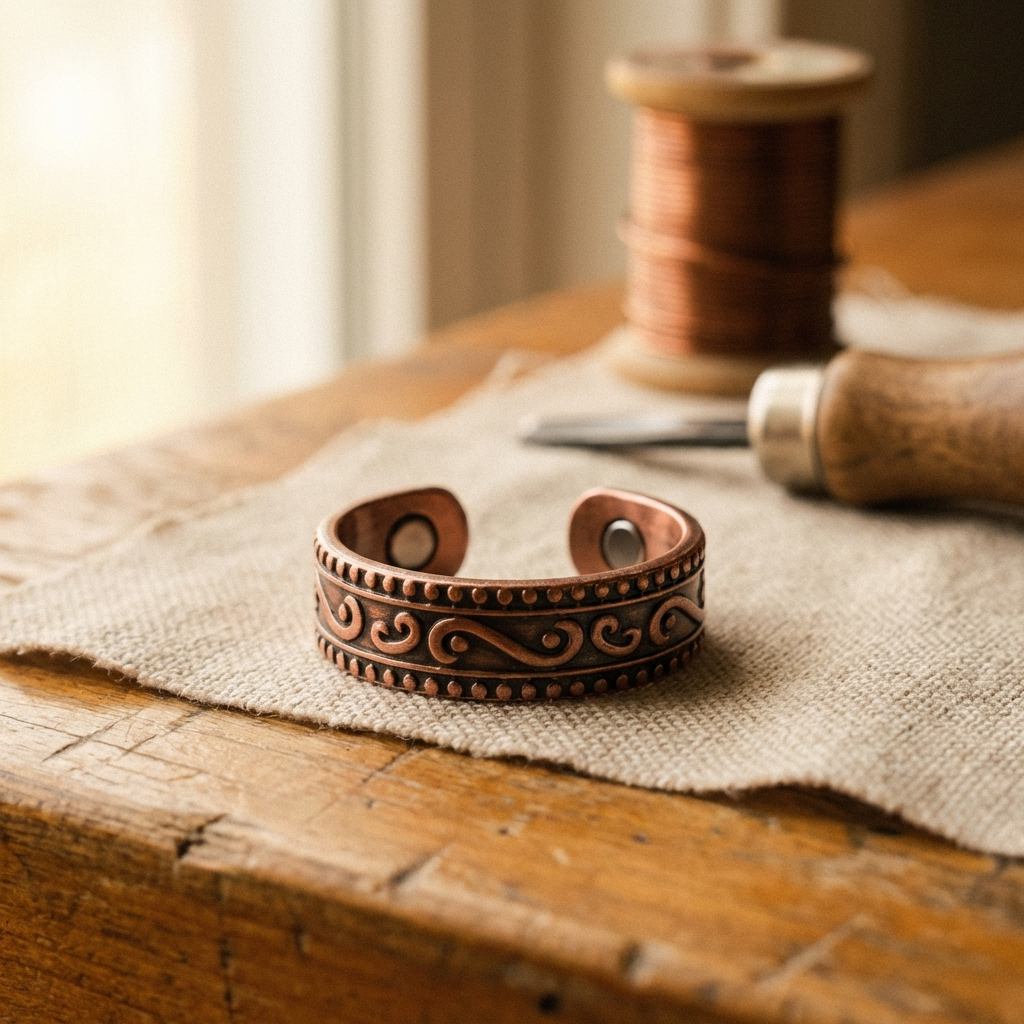 Anello in Rame con Felce di Elena