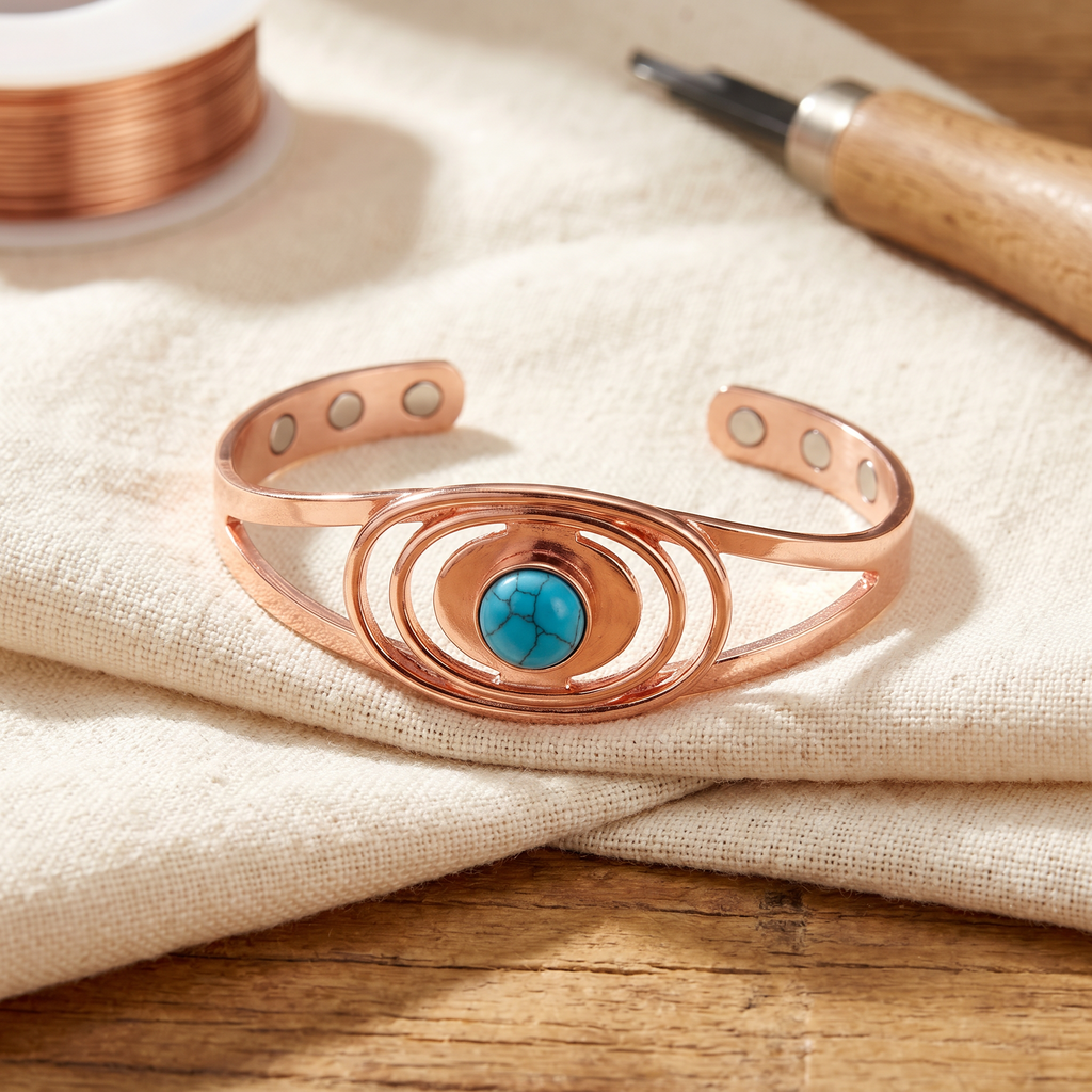 Bracciale in Rame Turchese Regolabile