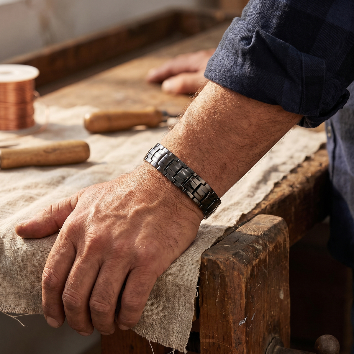 Bracciale in Rame Ocra da Uomo di Elena