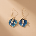 Orecchini in Argento Vintage con Fiore di Loto Blu