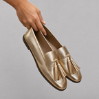 Donatella | Mocassino con Pon Pon Dorati