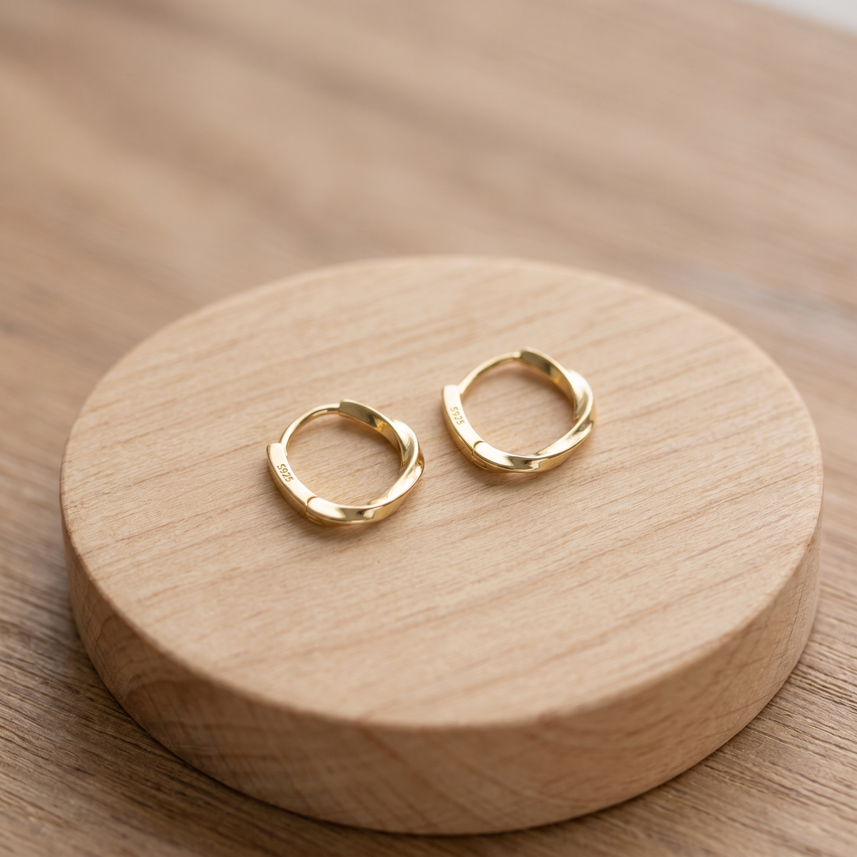 Orecchini Inlay Rotondi in Oro