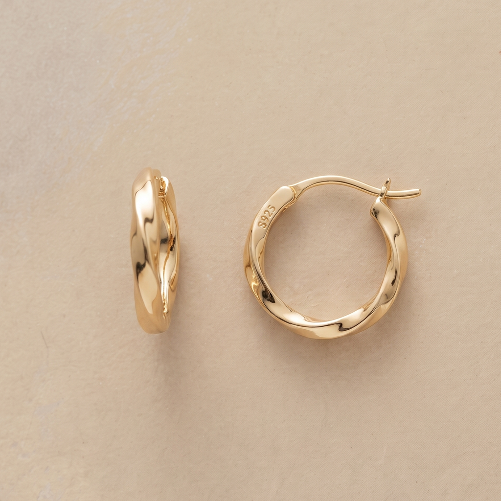 Orecchini Inlay Rotondi in Oro