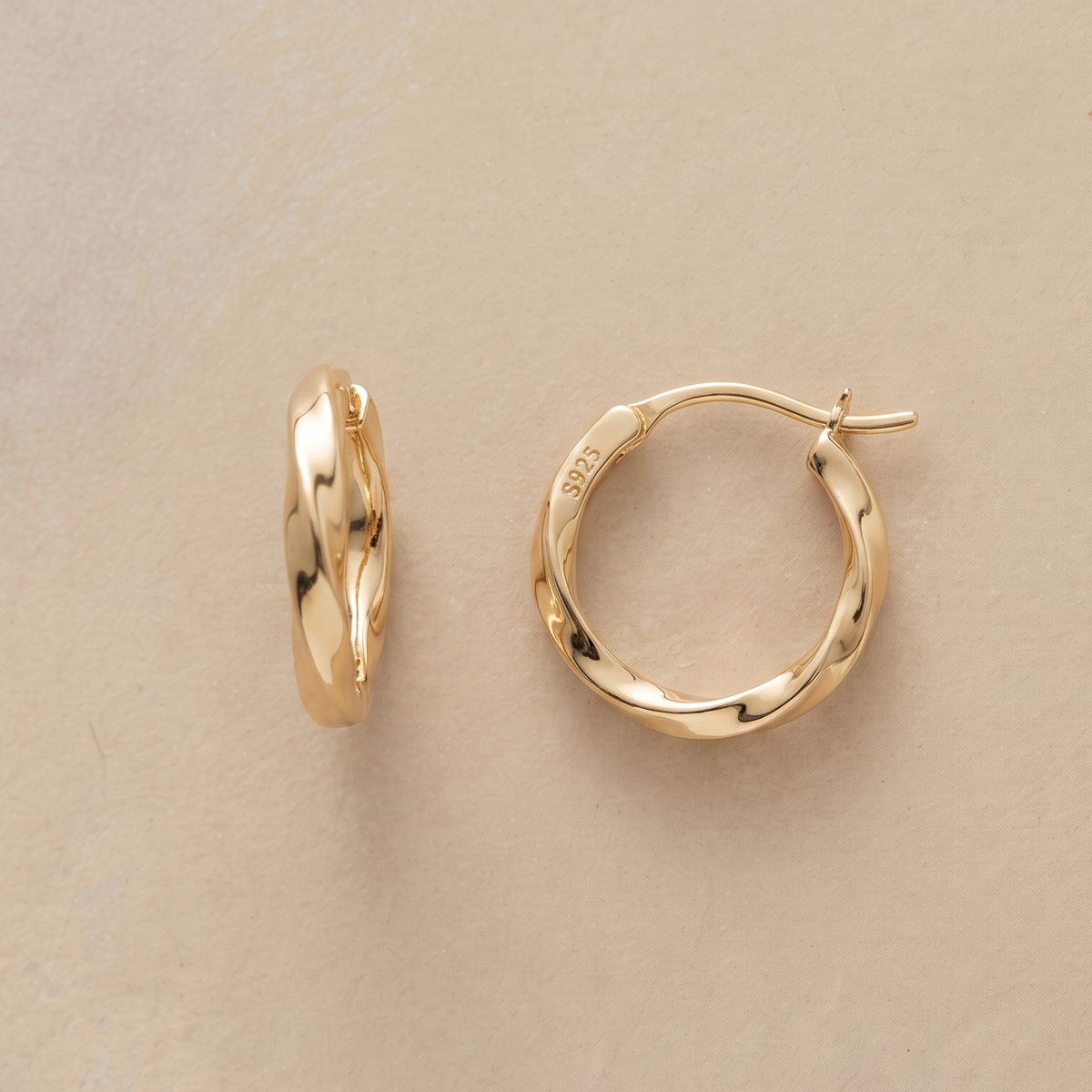 Orecchini Inlay Rotondi in Oro