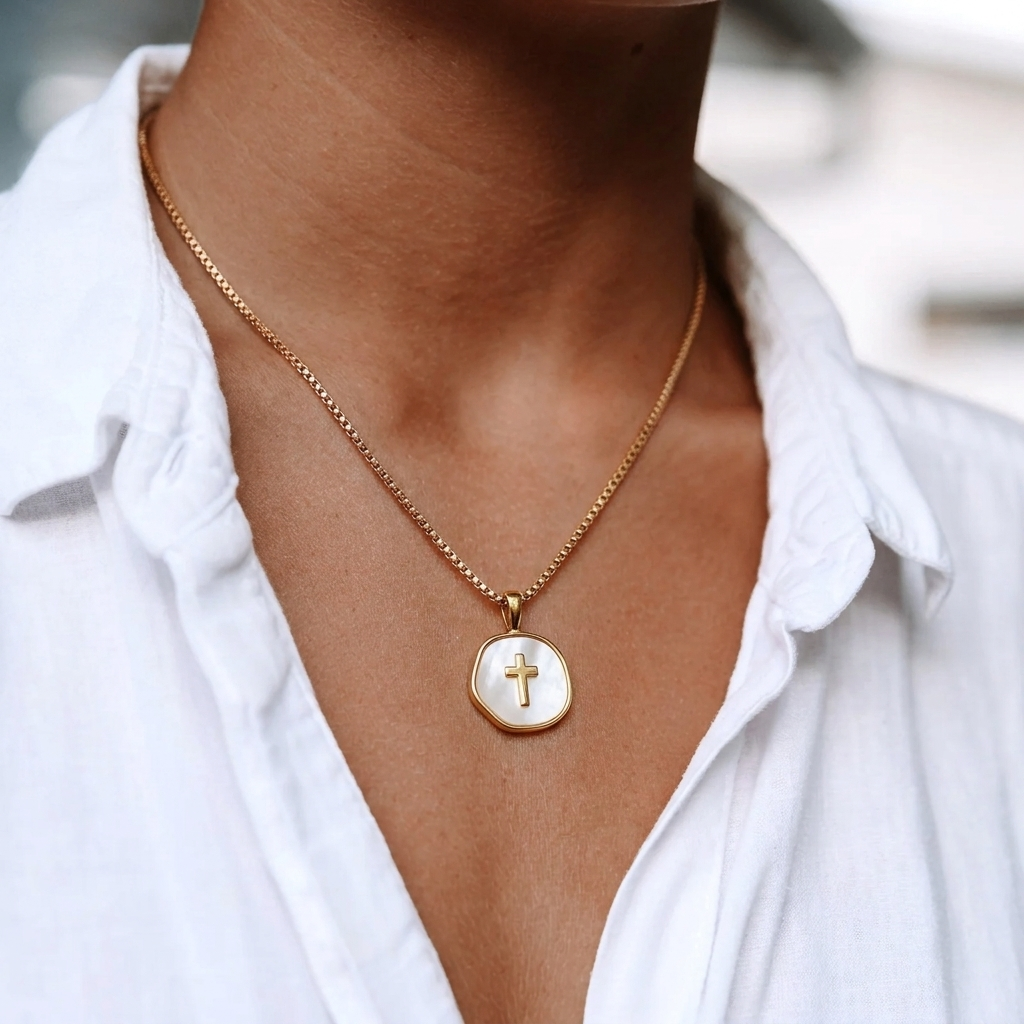 Collana a Croce con Conchiglia Seraphine