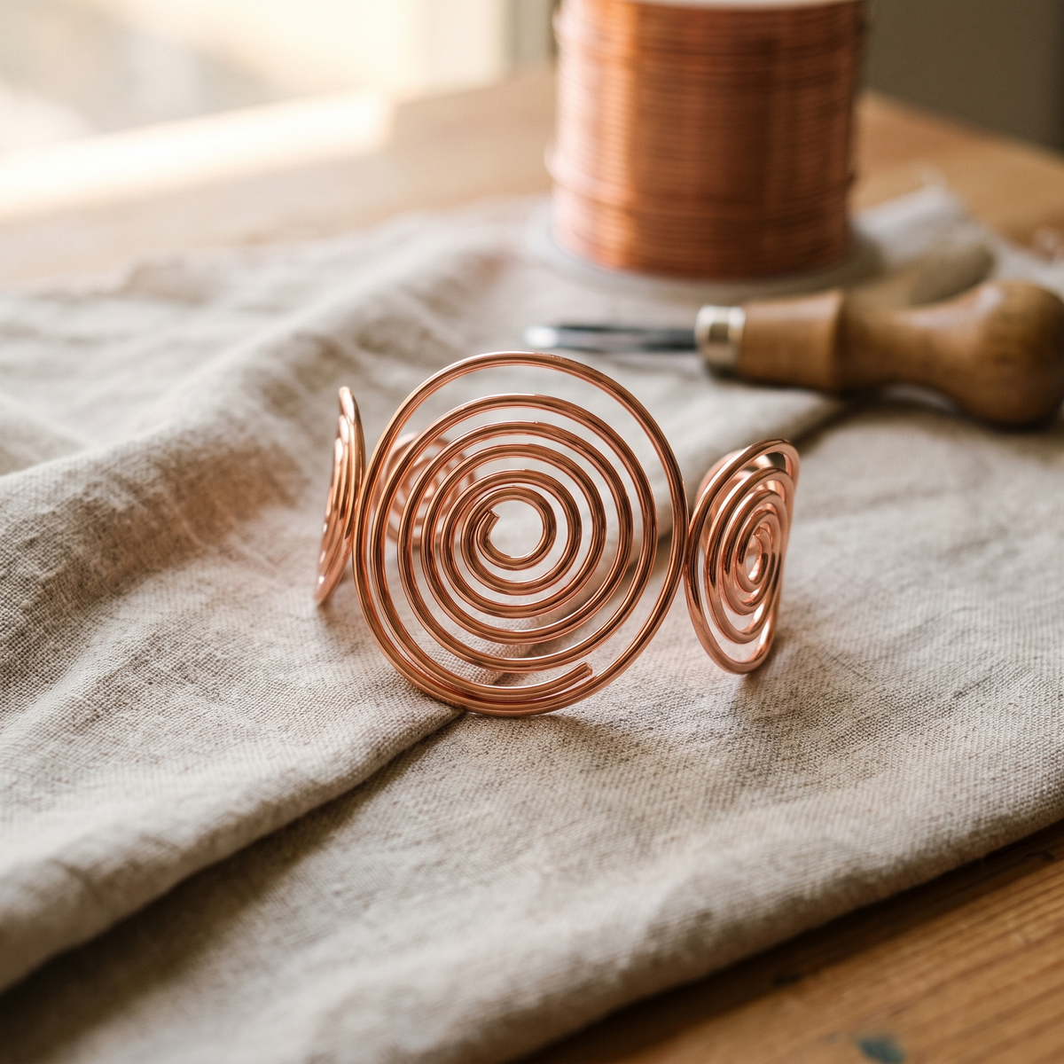 Bracciale in Rame a Spirale di Elena