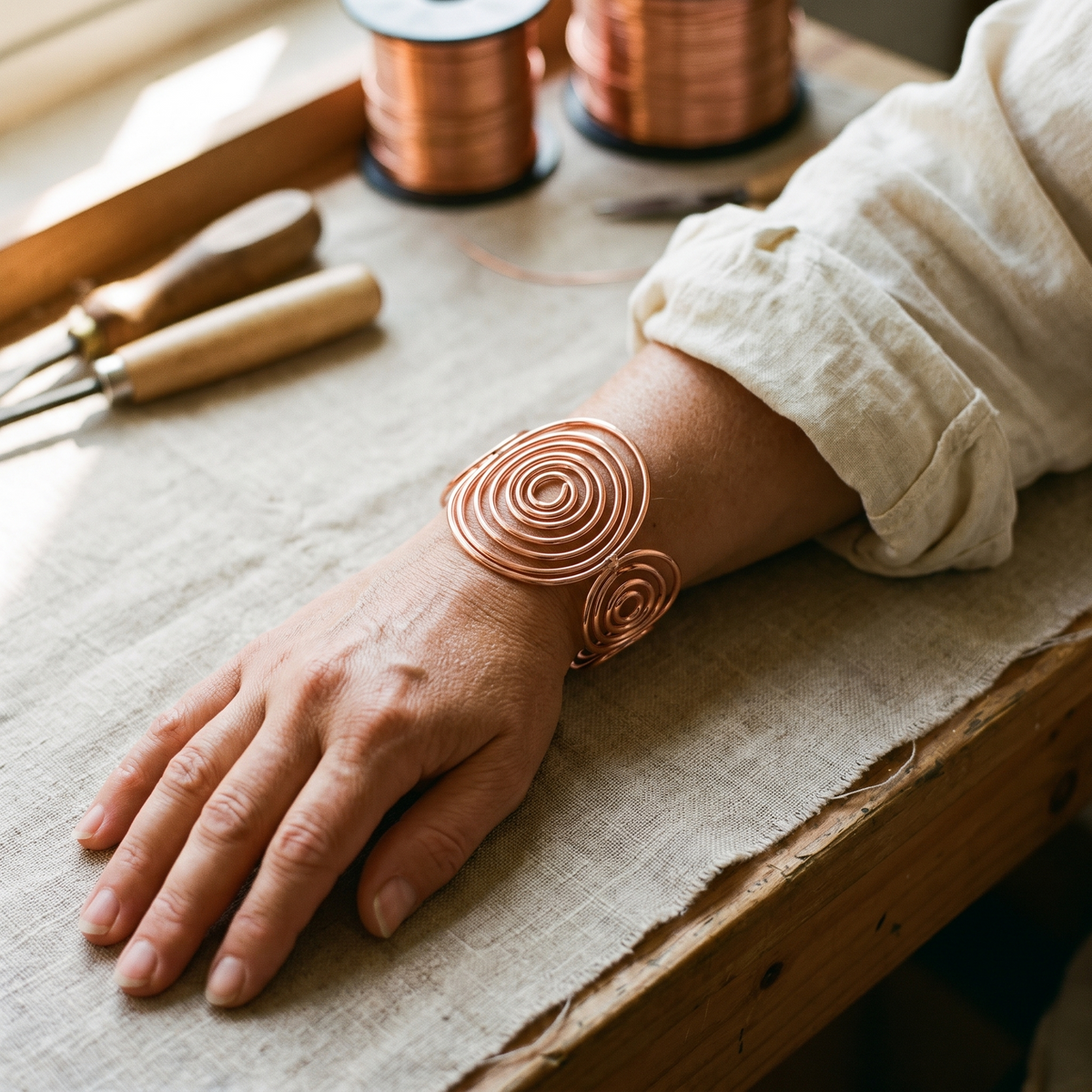 Bracciale in Rame a Spirale di Elena