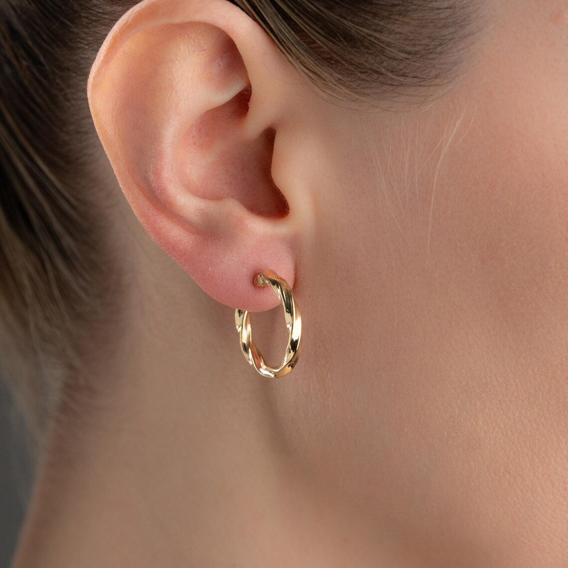 Orecchini Inlay Rotondi in Oro