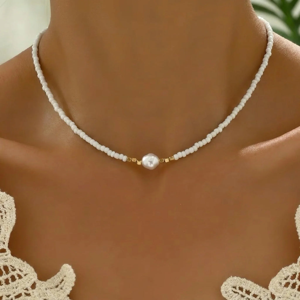 Collana Minimalista Turchese e Perla