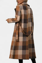 Fabienne | Cappotto lungo a quadri con cintura