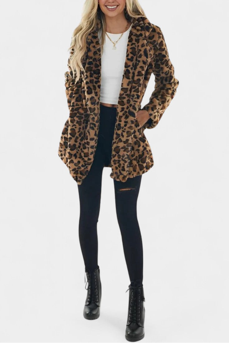 Nadine | Cappotto lungo con cappuccio in peluche