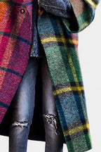 Rosalyn | Cappotto a Quadri con Collo a V
