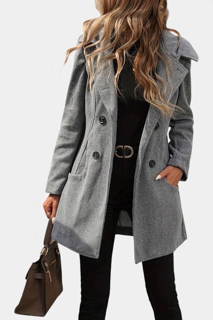 Ophelia | Cappotto con Cappuccio Doppiopetto