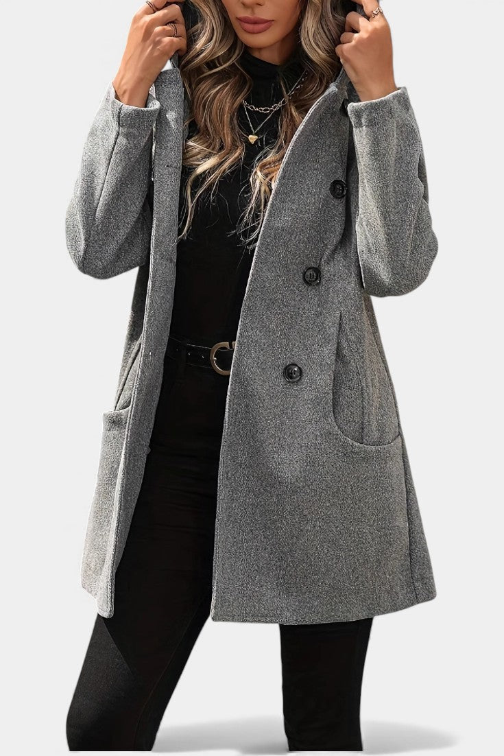 Ophelia | Cappotto con Cappuccio Doppiopetto