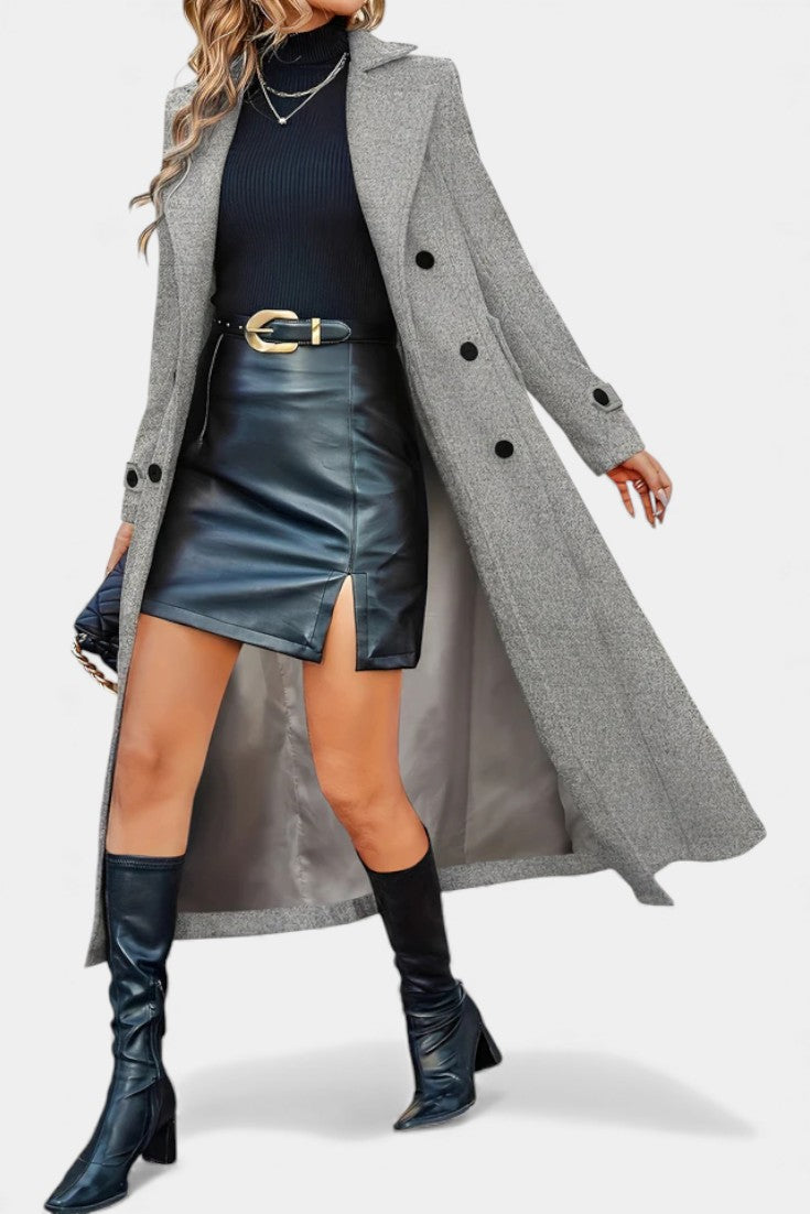 Philippa | Cappotto lungo doppiopetto su misura