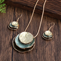 Set di Pietre Stratificate Blu Vintage (Collana + Orecchini)
