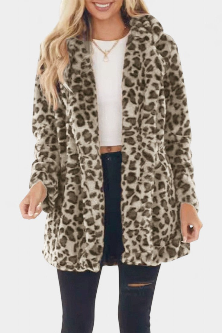 Nadine | Cappotto lungo con cappuccio in peluche