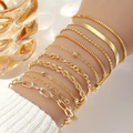 Bracciale Impilabile Set di Perle Dorate