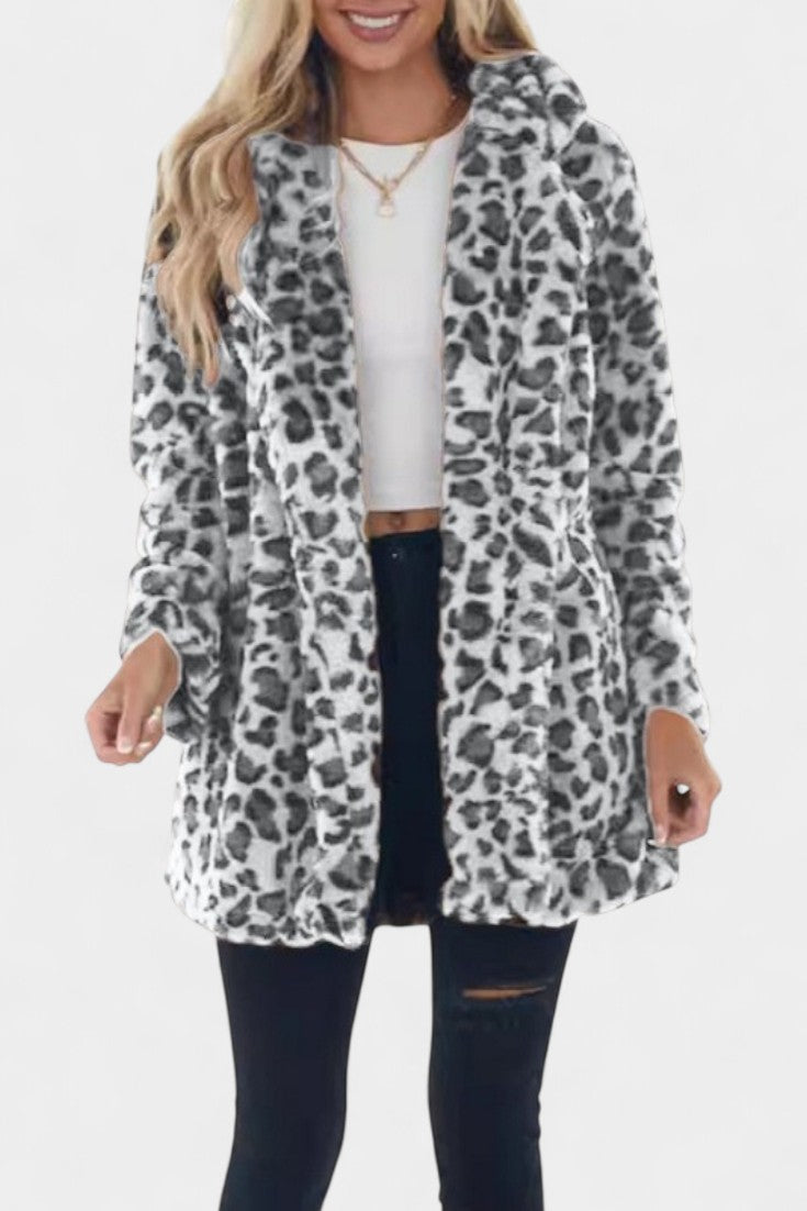 Nadine | Cappotto lungo con cappuccio in peluche