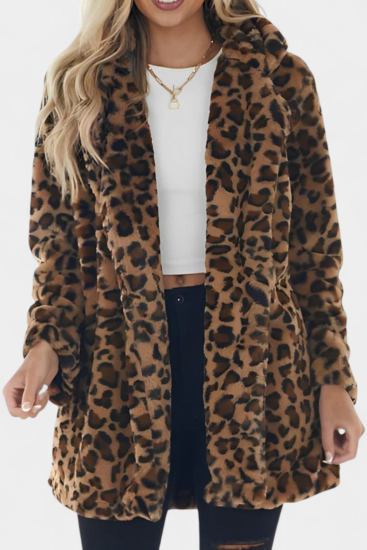 Nadine | Cappotto lungo con cappuccio in peluche