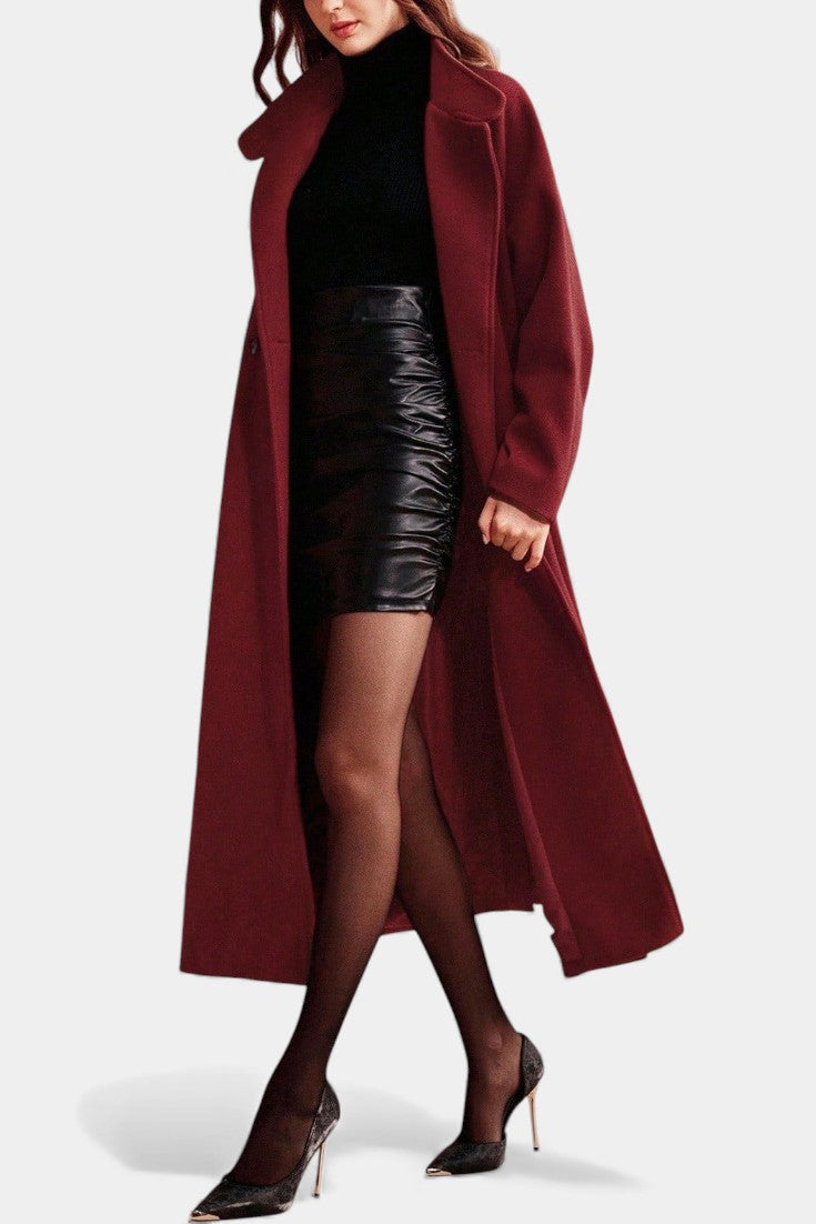 Lenora | Cappotto lungo avvolgente con cintura