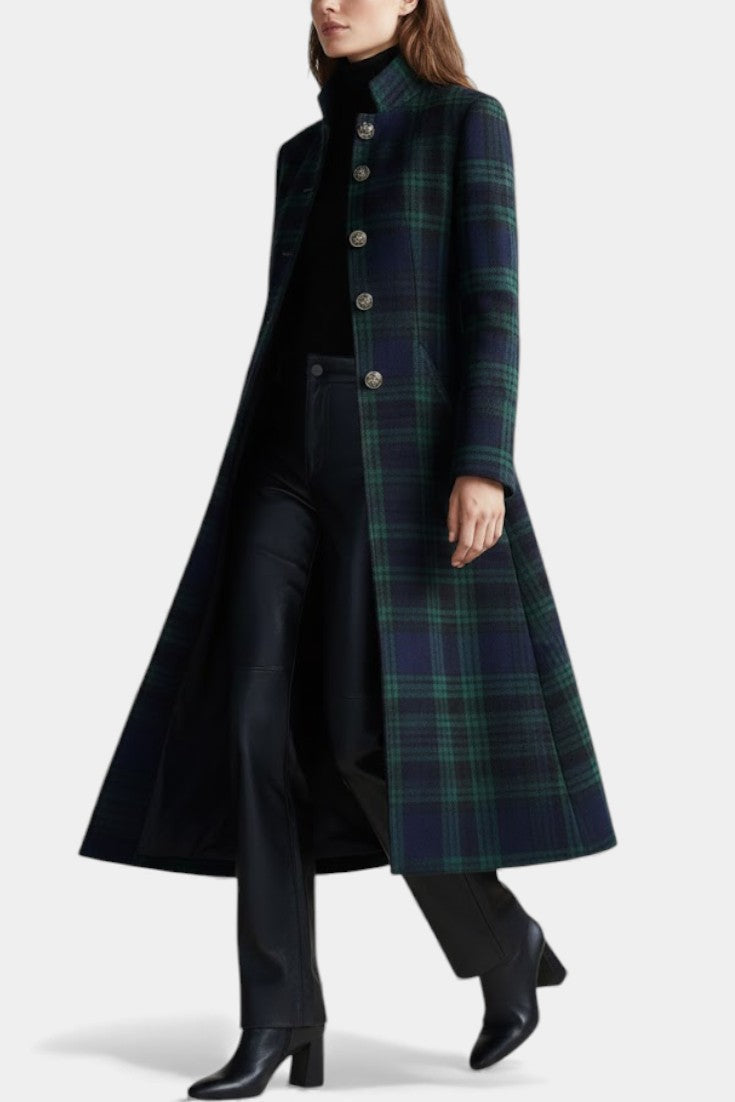 Valentina | Cappotto Midi a Quadri Su Misura