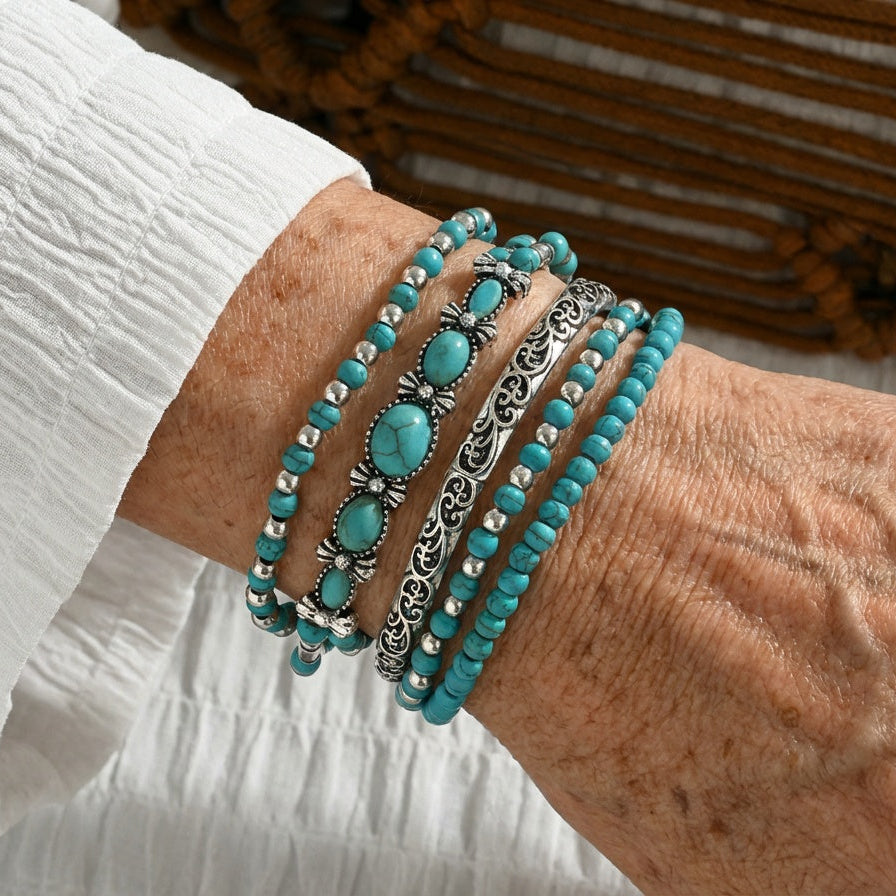 Set di Braccialetti Premium in Turchese